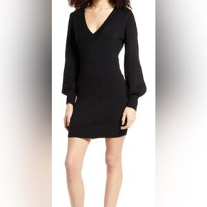 V-Neck Sweater Dress